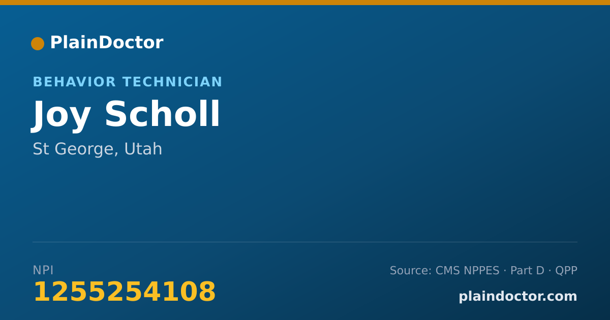 Shareable card for Joy Scholl - Behavior Technician, St George, UT