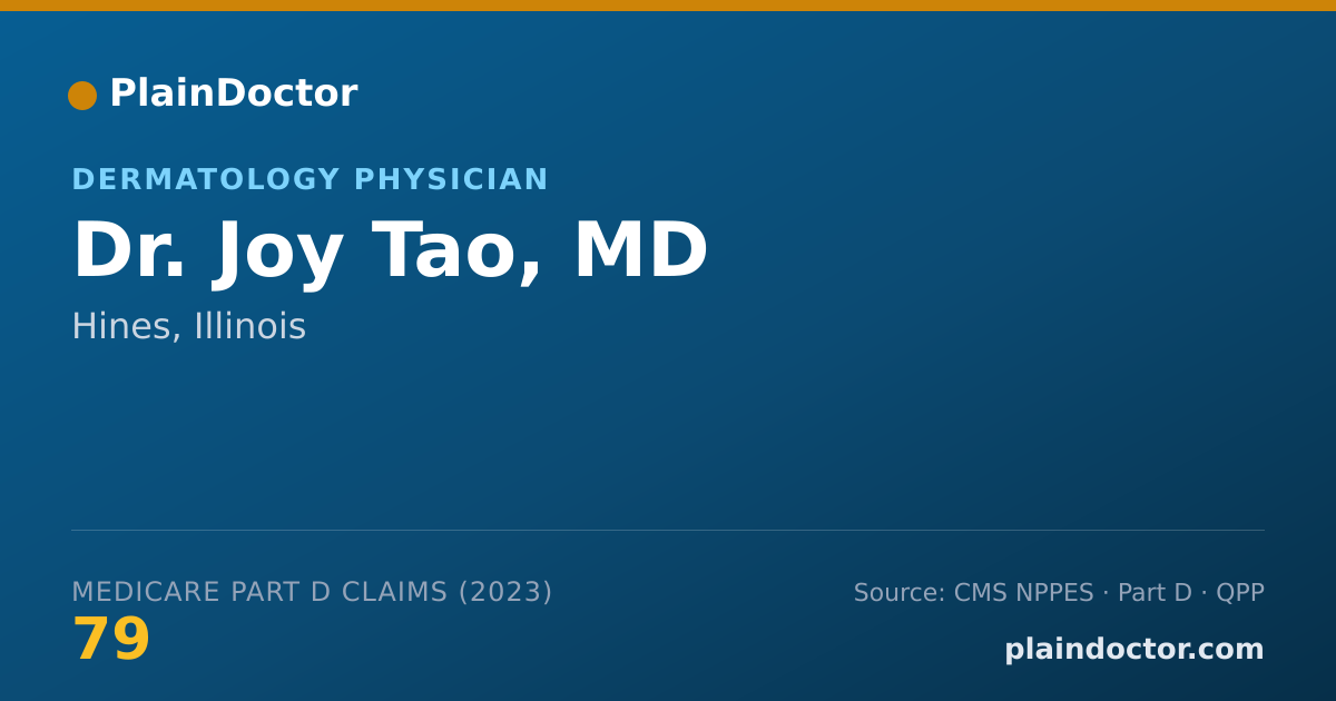 Shareable card for Joy Tao, MD - Dermatology Physician, Hines, IL