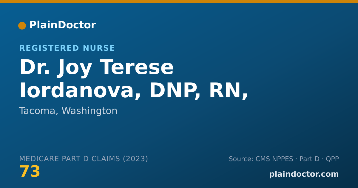 Shareable card for Joy Terese Iordanova, DNP, RN, CEN, FNP-C - Registered Nurse, Tacoma, WA
