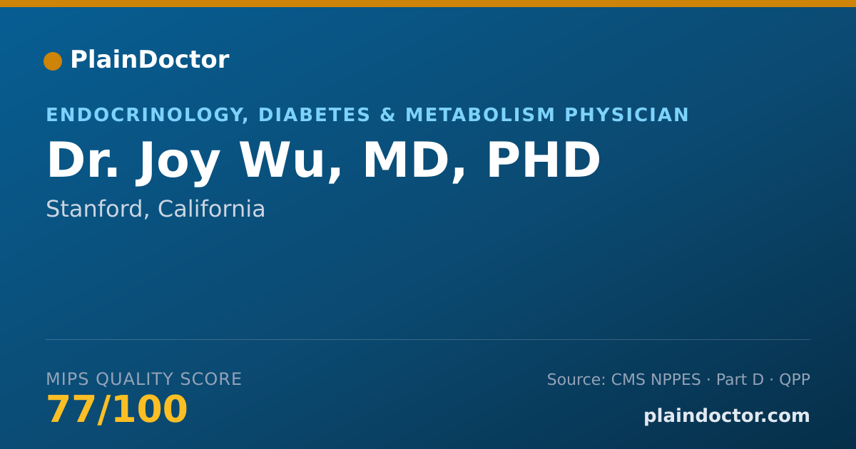 Shareable card for Joy Wu, MD, PHD - Internal Medicine Physician, Stanford, CA