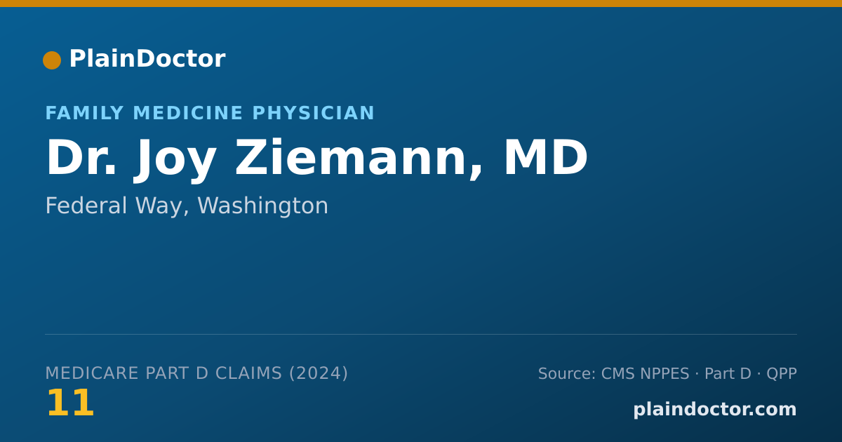 Shareable card for Joy Ziemann, MD - Family Medicine Physician, Federal Way, WA