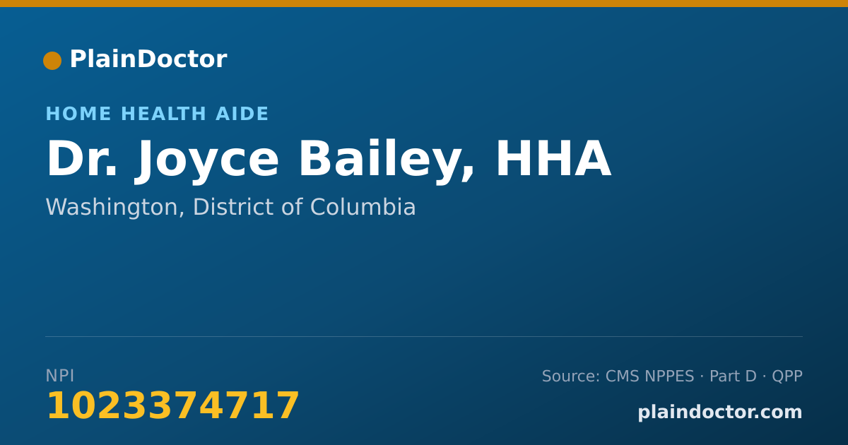 Shareable card for Joyce Bailey, HHA - Home Health Aide, Washington, DC