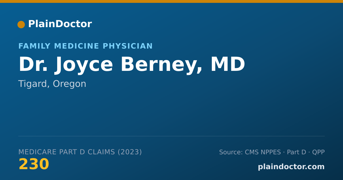 Shareable card for Joyce Berney, MD - Family Medicine Physician, Tigard, OR