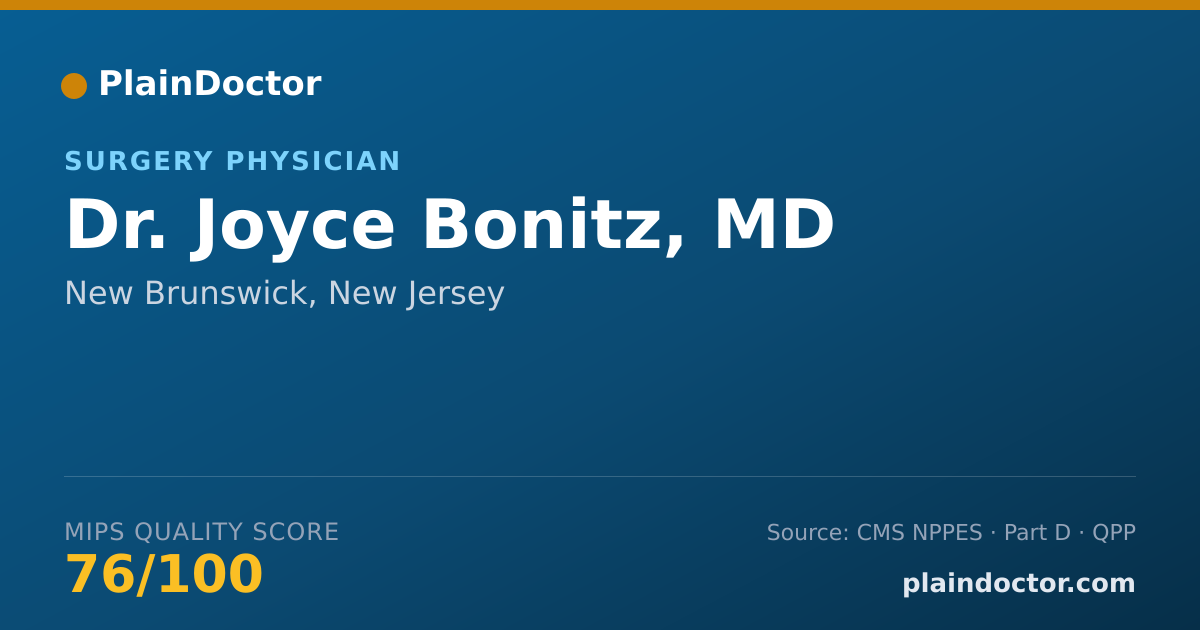 Shareable card for Joyce Bonitz, MD - Surgery Physician, New Brunswick, NJ