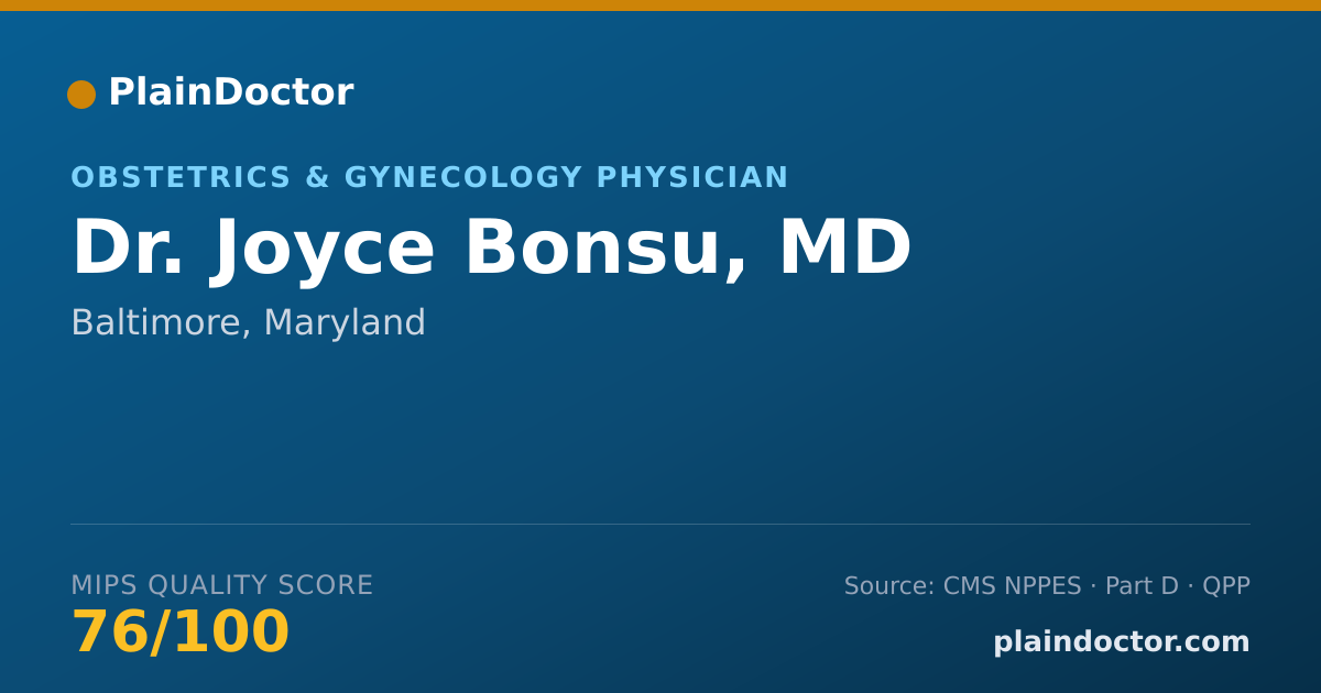 Shareable card for Joyce Bonsu, MD - Obstetrics & Gynecology Physician, Baltimore, MD