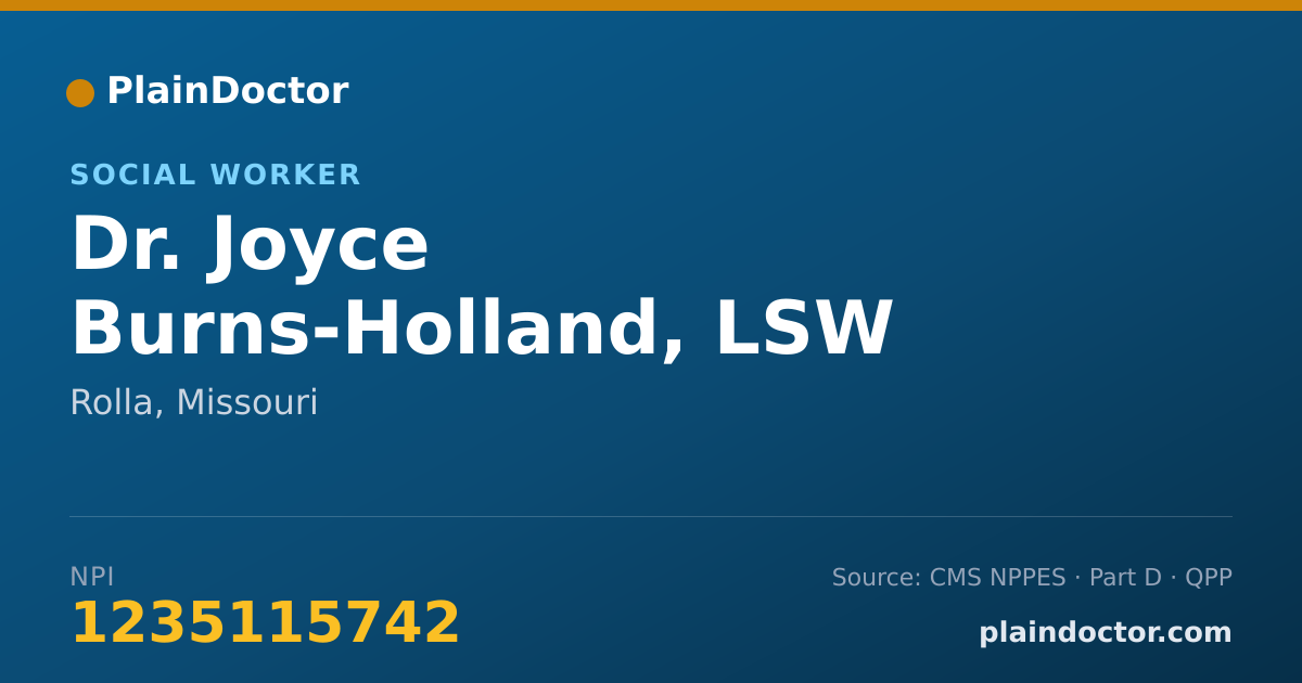 Shareable card for Joyce Burns-Holland, LSW - Social Worker, Rolla, MO