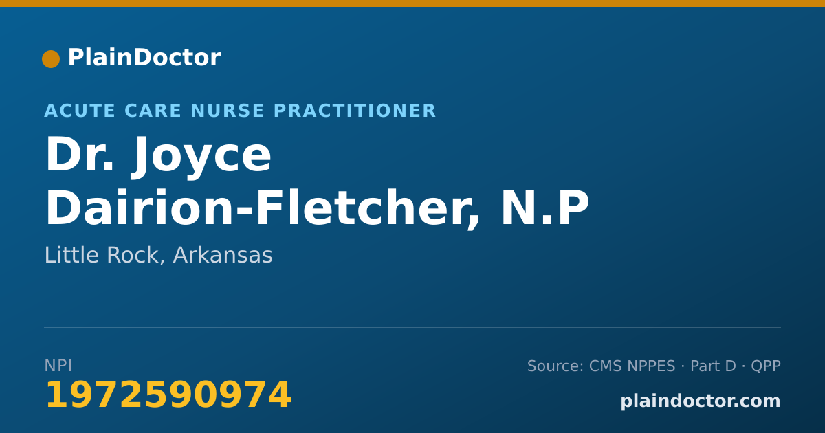 Shareable card for Joyce Dairion-Fletcher, N.P - Acute Care Nurse Practitioner, Little Rock, AR