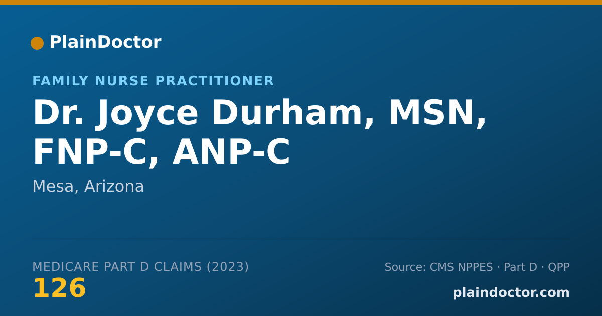 Shareable card for Joyce Durham, MSN, FNP-C, ANP-C - Family Nurse Practitioner, Mesa, AZ