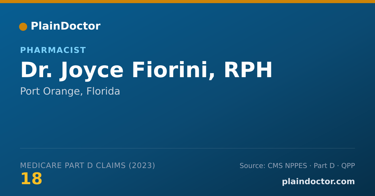 Shareable card for Joyce Fiorini, RPH - Pharmacist, Port Orange, FL