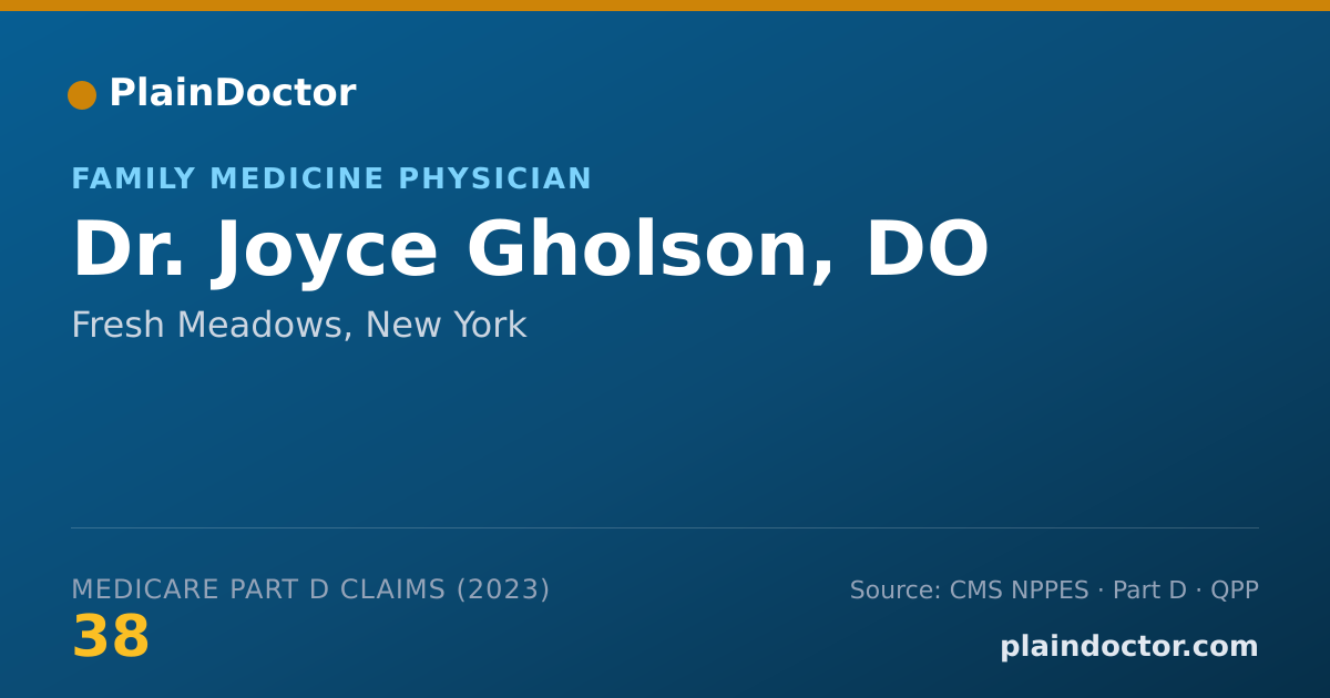 Shareable card for Joyce Gholson, DO - Family Medicine Physician, Fresh Meadows, NY