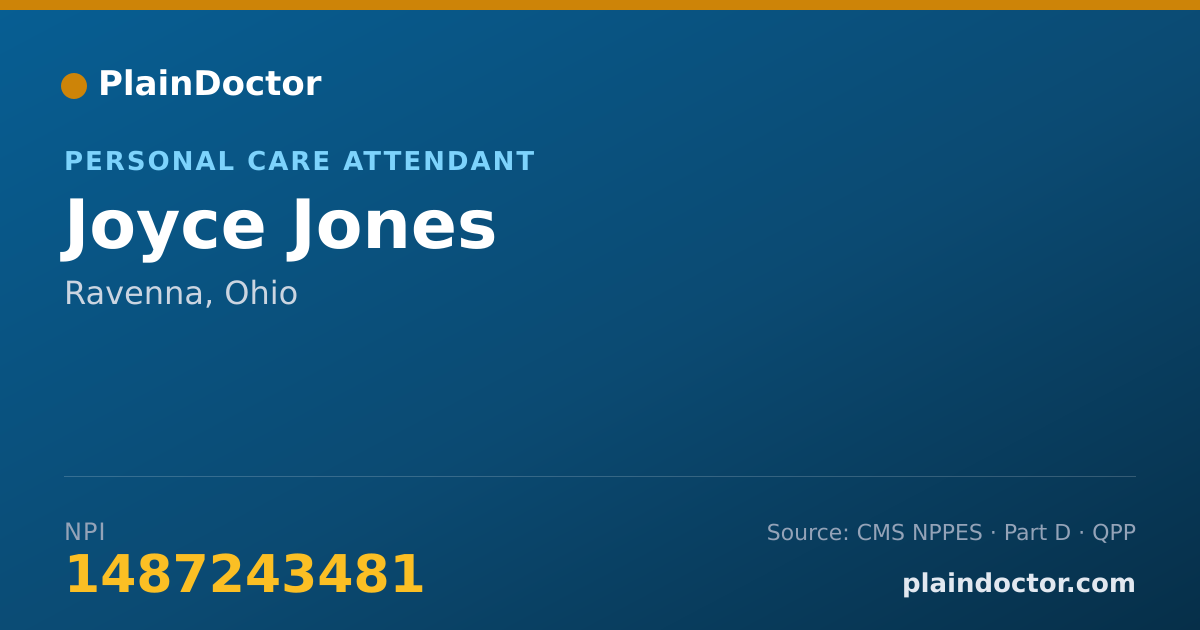 Shareable card for Joyce Jones - Personal Care Attendant, Ravenna, OH