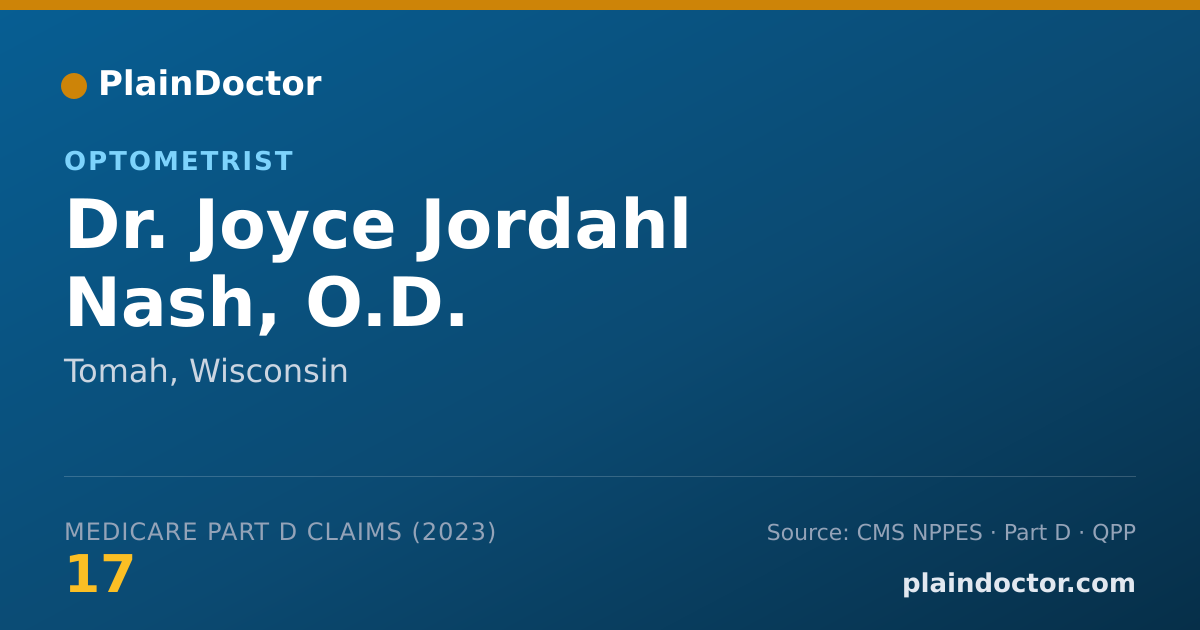 Shareable card for Joyce Jordahl Nash, O.D. - Optometrist, Tomah, WI