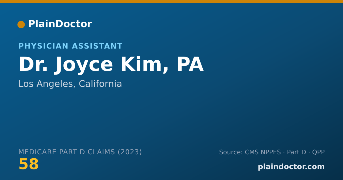 Shareable card for Joyce Kim, PA - Physician Assistant, Los Angeles, CA