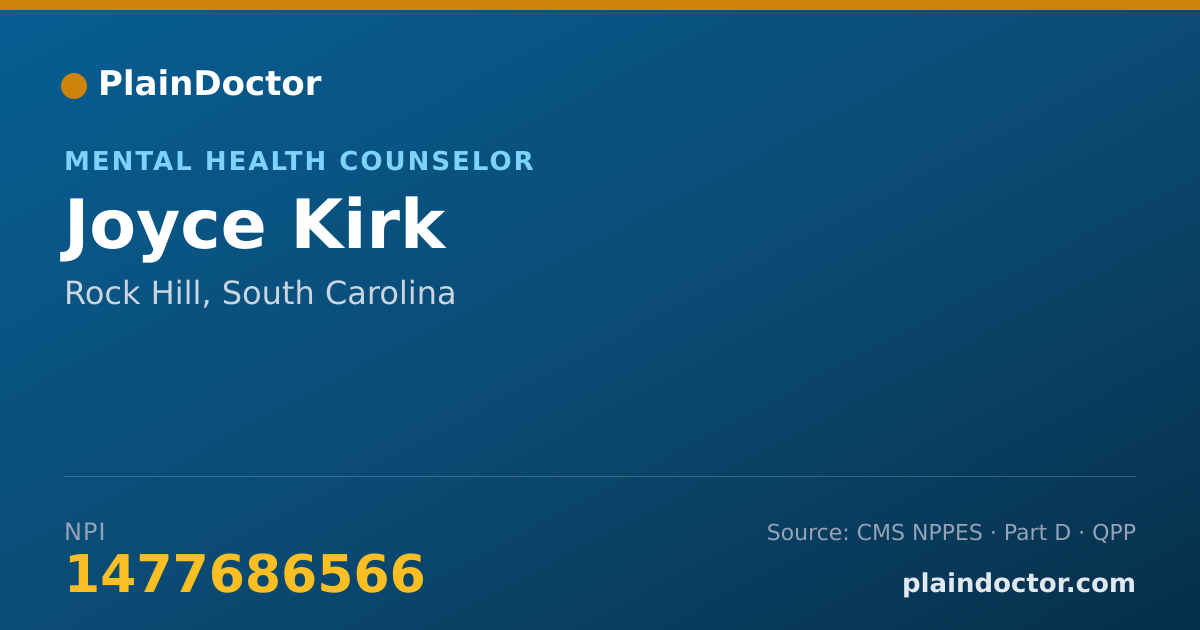 Shareable card for Joyce Kirk - Mental Health Counselor, Rock Hill, SC