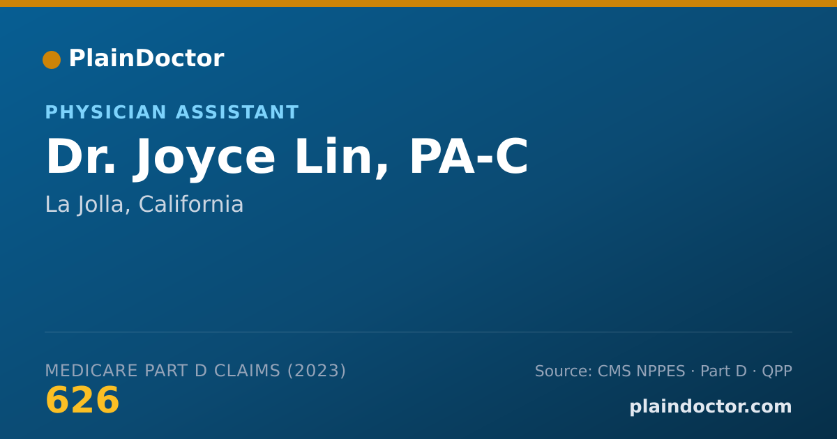 Shareable card for Joyce Lin, PA-C - Physician Assistant, La Jolla, CA