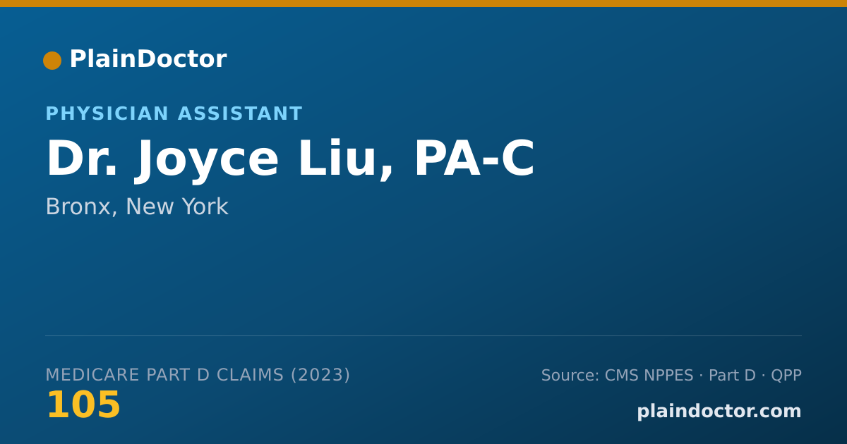 Shareable card for Joyce Liu, PA-C - Physician Assistant, Bronx, NY