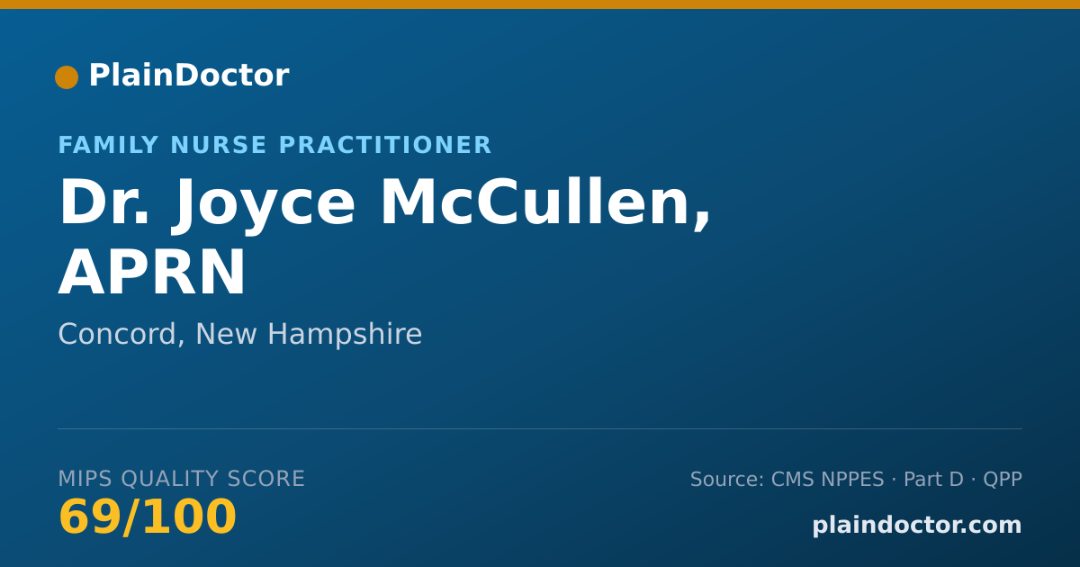 Shareable card for Joyce McCullen, APRN - Family Nurse Practitioner, Concord, NH