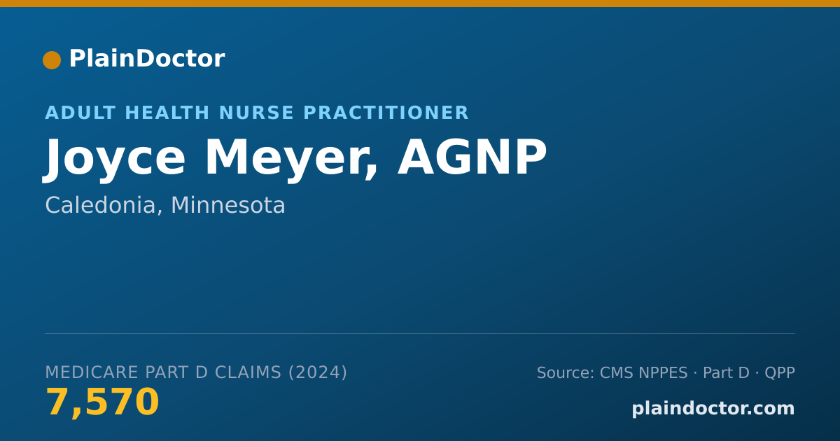 Shareable card for Joyce Meyer, AGNP - Adult Health Nurse Practitioner, Caledonia, MN