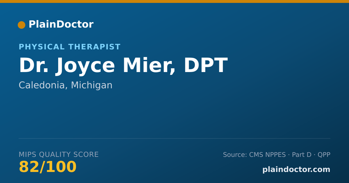 Shareable card for Joyce Mier, DPT - Physical Therapist, Caledonia, MI