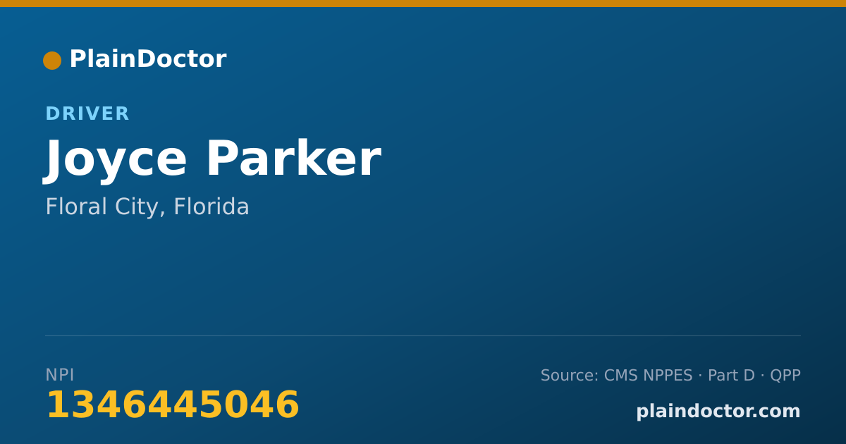 Shareable card for Joyce Parker - Driver, Floral City, FL
