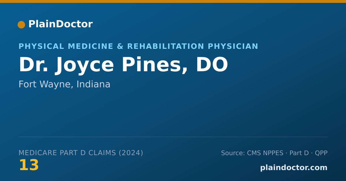 Shareable card for Joyce Pines, DO - Physical Medicine & Rehabilitation Physician, Fort Wayne, IN