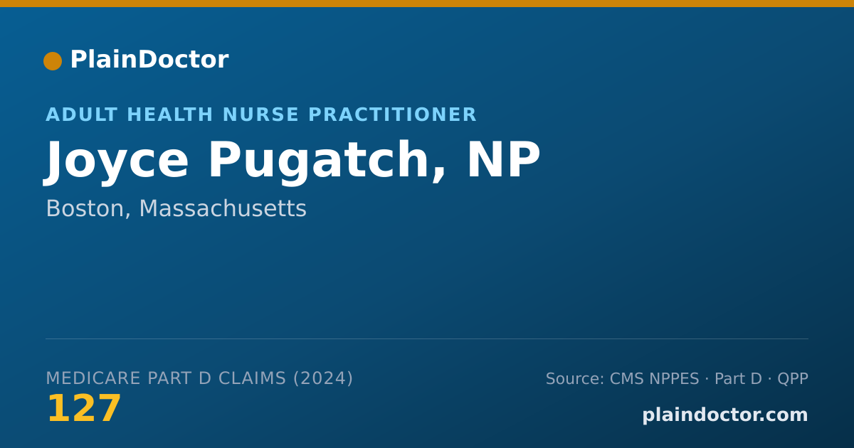 Shareable card for Joyce Pugatch, NP - Adult Health Nurse Practitioner, Boston, MA