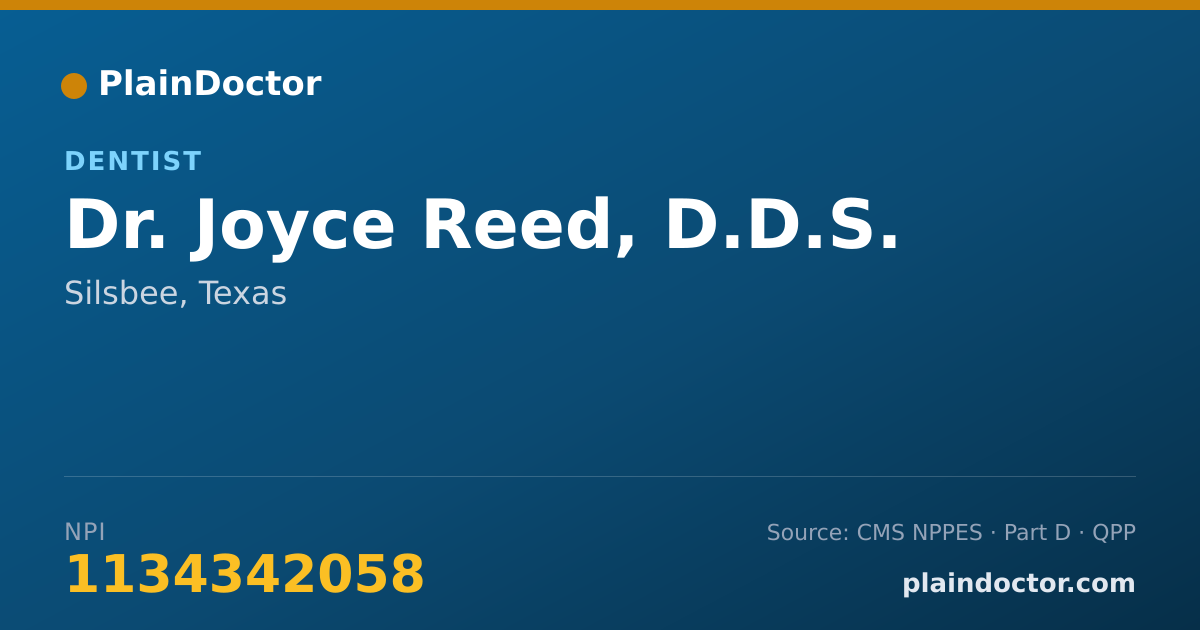 Shareable card for Joyce Reed, D.D.S. - Dentist, Silsbee, TX
