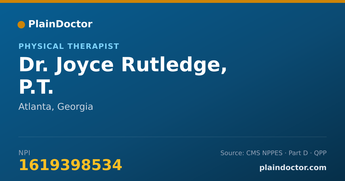 Shareable card for Joyce Rutledge, P.T. - Physical Therapist, Atlanta, GA