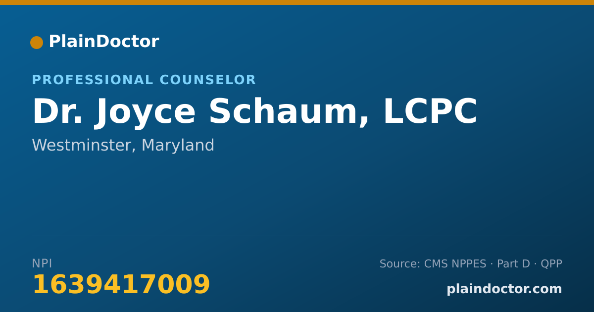 Shareable card for Joyce Schaum, LCPC - Professional Counselor, Westminster, MD