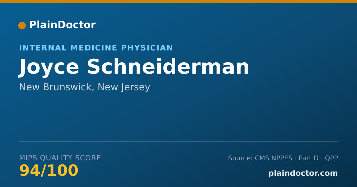 Shareable card for Joyce Schneiderman - Internal Medicine Physician, New Brunswick, NJ