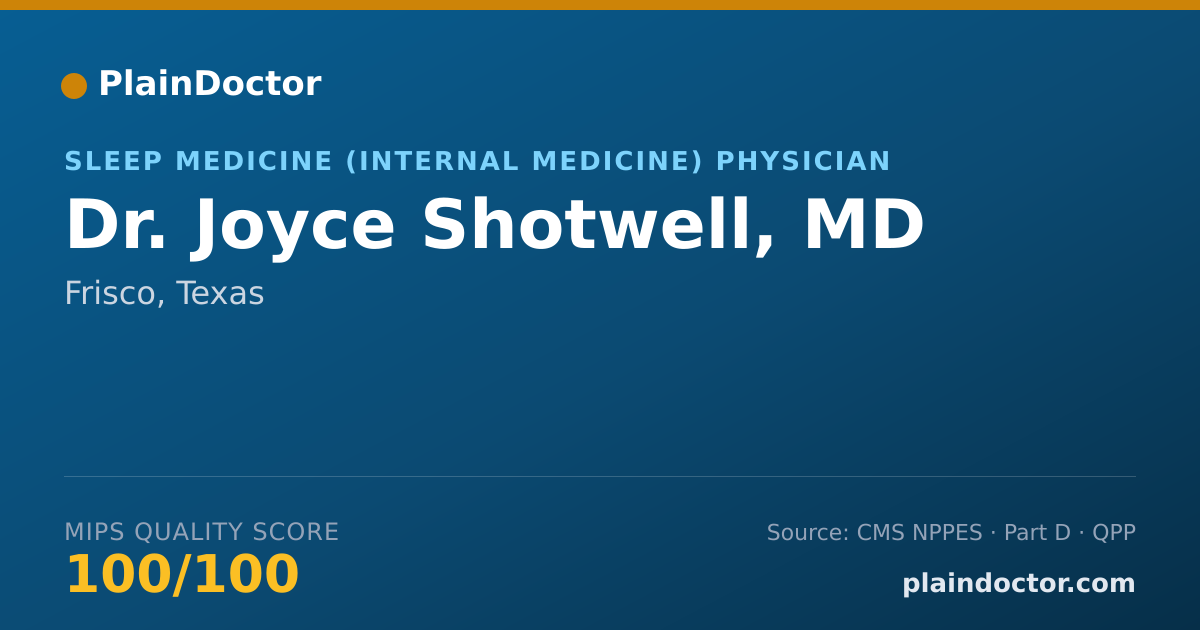 Shareable card for Joyce Shotwell, MD - Specialist, Frisco, TX