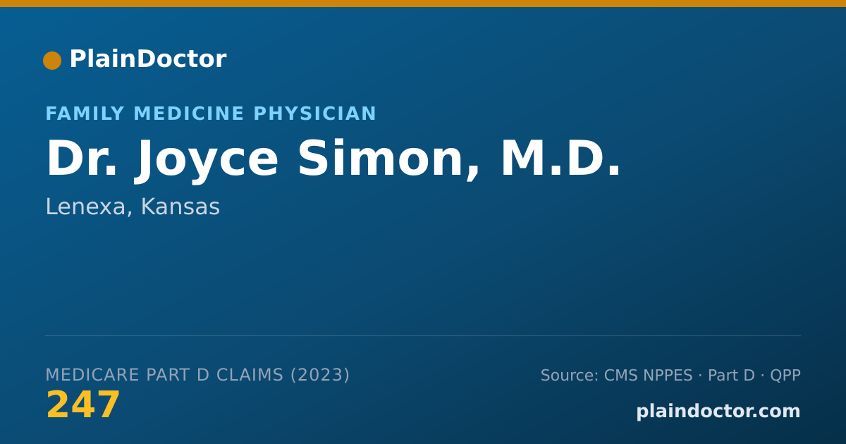 Shareable card for Joyce Simon, M.D. - Family Medicine Physician, Lenexa, KS
