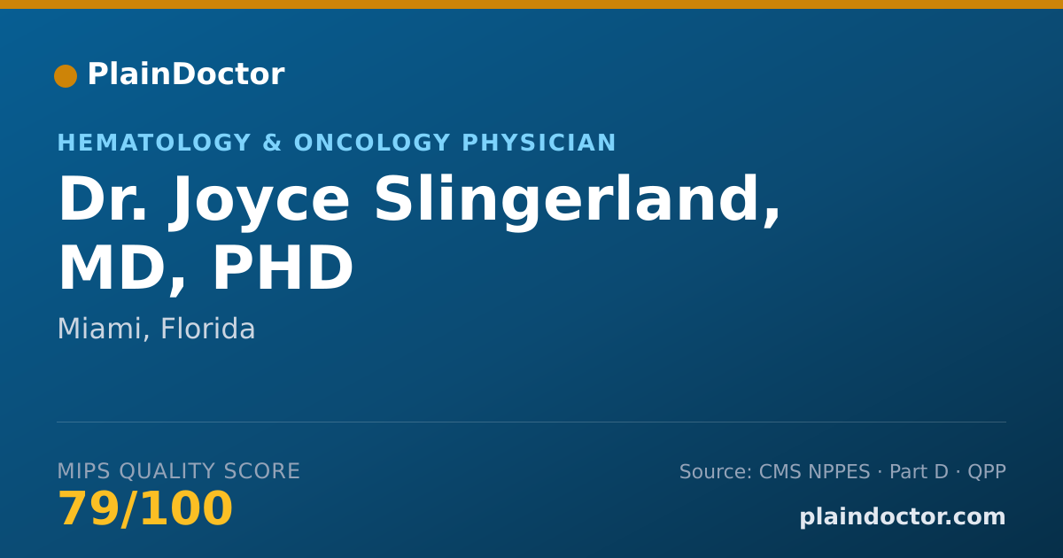 Shareable card for Joyce Slingerland, MD, PHD - Medical Oncology Physician, Miami, FL