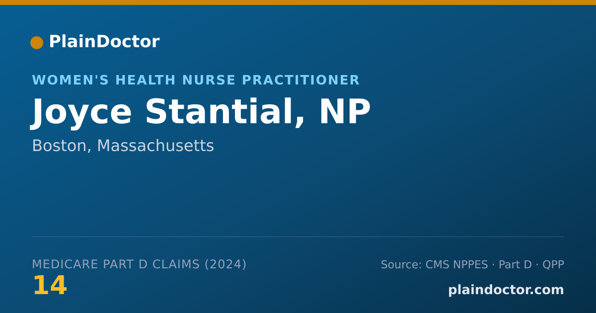 Shareable card for Joyce Stantial, NP - Women's Health Nurse Practitioner, Boston, MA