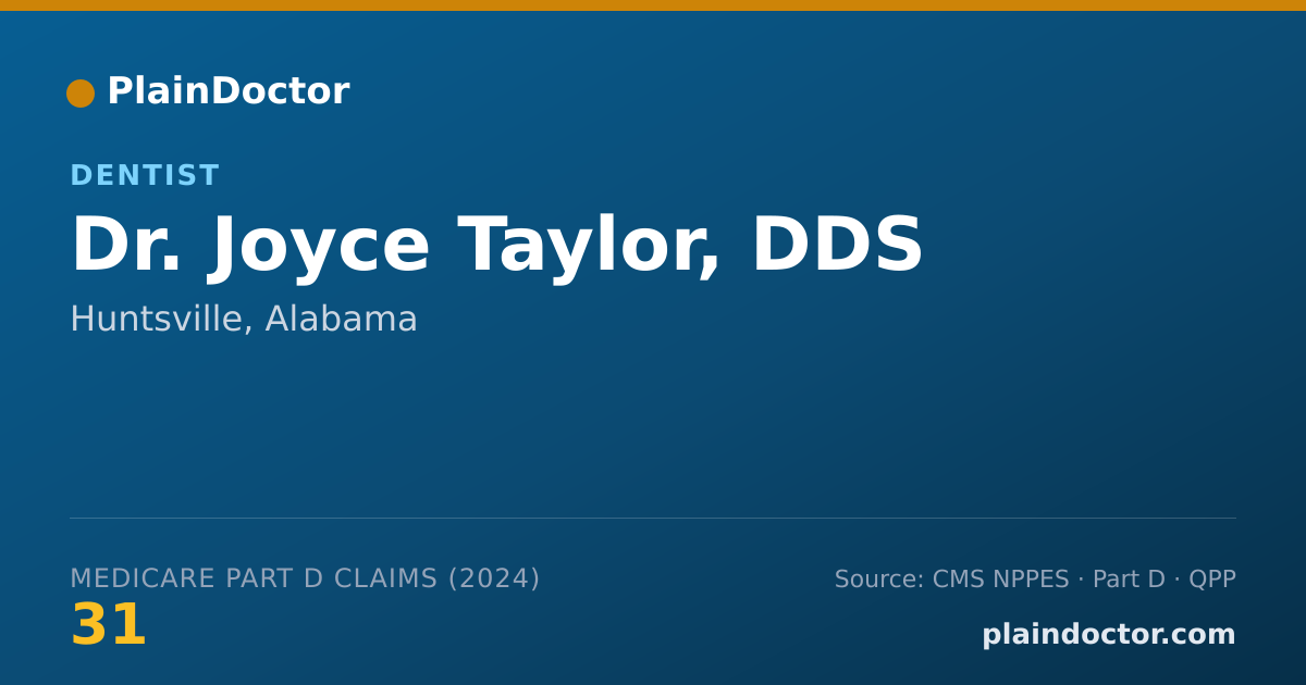 Shareable card for Joyce Taylor, DDS - Dentist, Huntsville, AL