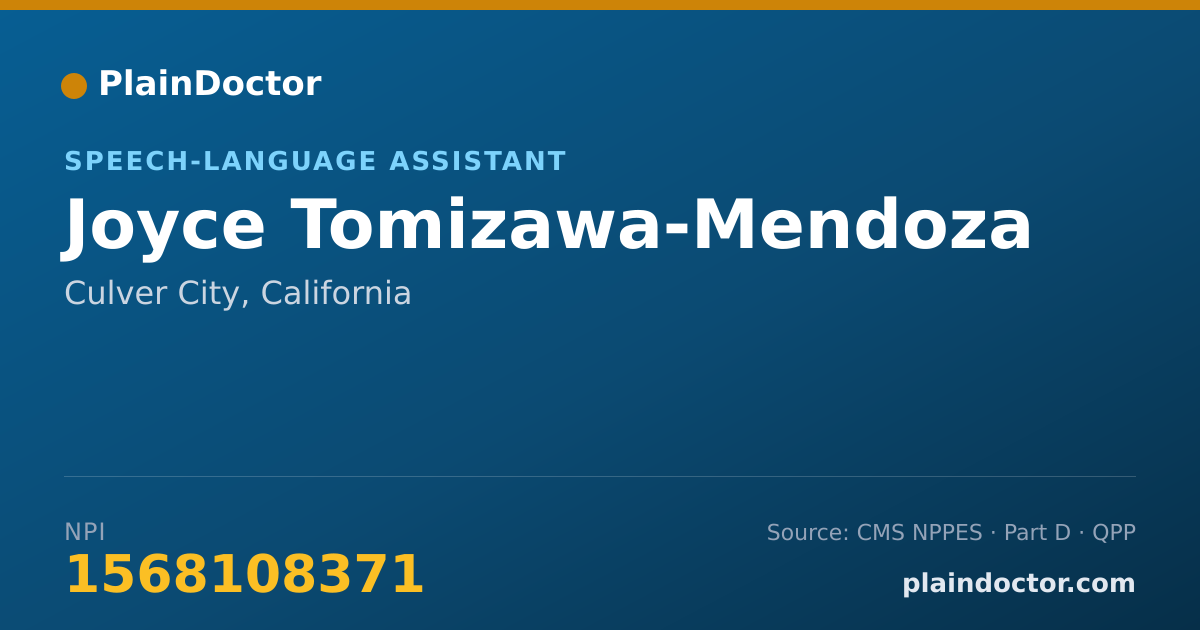 Shareable card for Joyce Tomizawa-Mendoza - Speech-Language Assistant, Culver City, CA