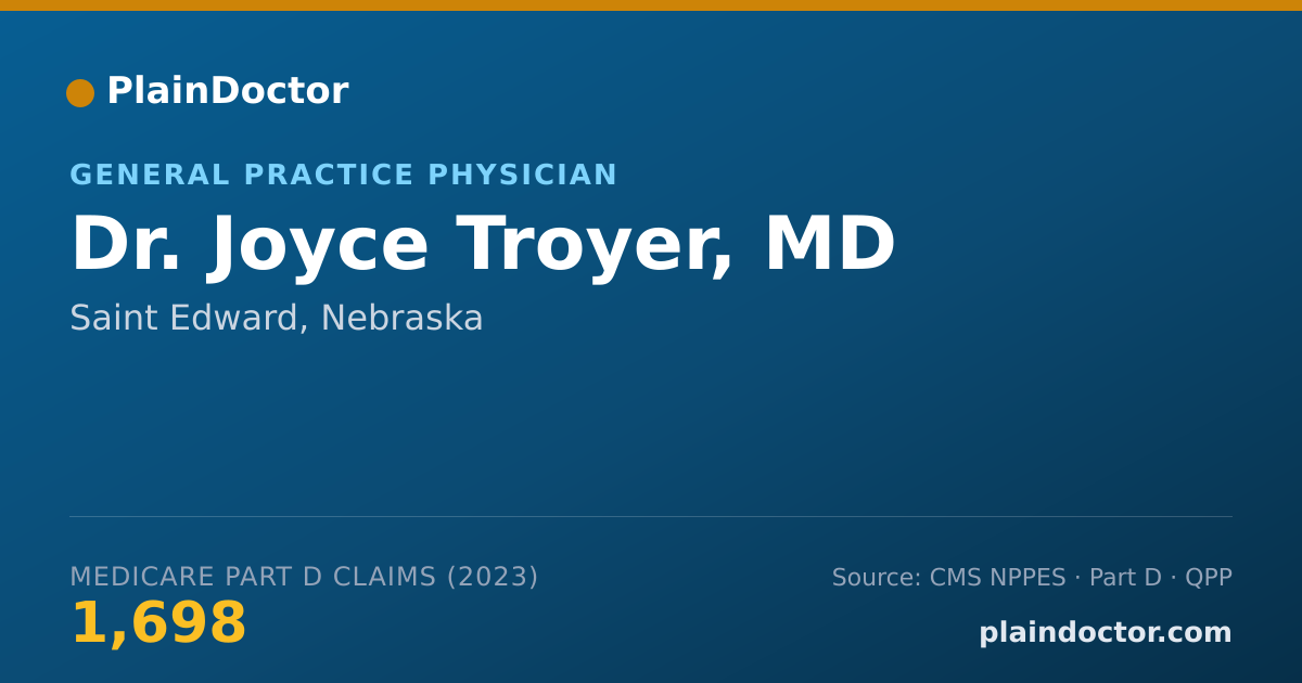 Shareable card for Joyce Troyer, MD - General Practice Physician, Saint Edward, NE