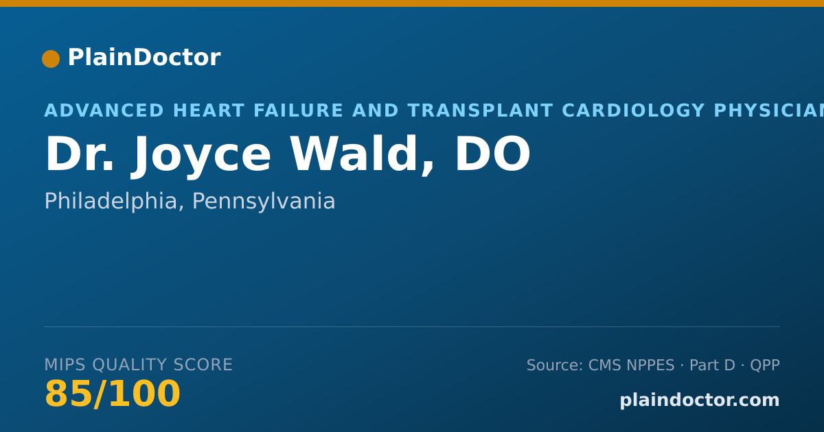 Shareable card for Joyce Wald, DO - Cardiovascular Disease Physician, Philadelphia, PA