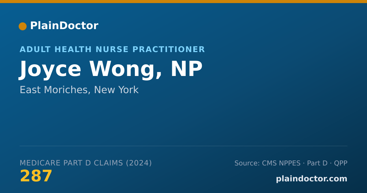 Shareable card for Joyce Wong, NP - Adult Health Nurse Practitioner, East Moriches, NY