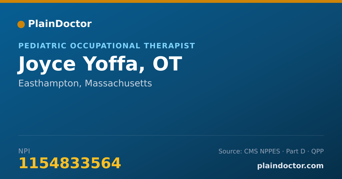 Shareable card for Joyce Yoffa, OT - Pediatric Occupational Therapist, Easthampton, MA