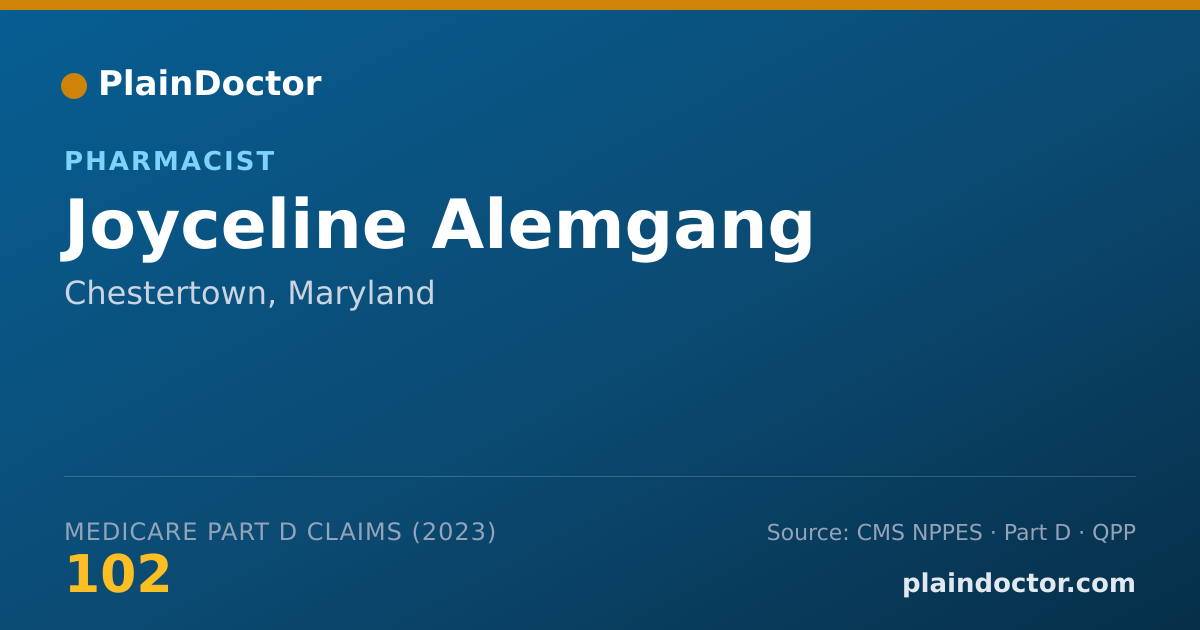 Shareable card for Joyceline Alemgang - Pharmacist, Chestertown, MD