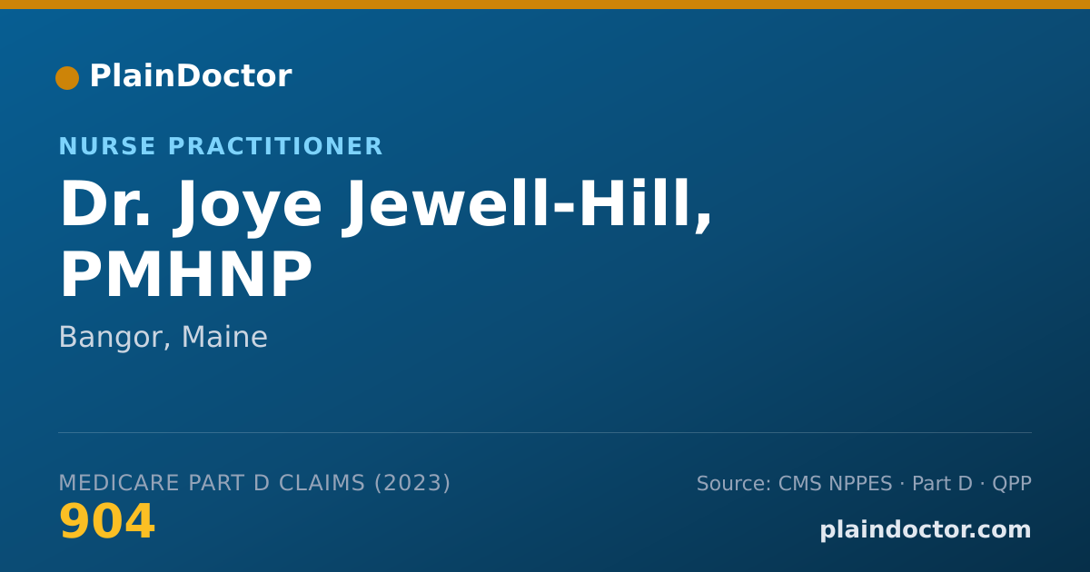 Shareable card for Joye Jewell-Hill, PMHNP - Nurse Practitioner, Bangor, ME