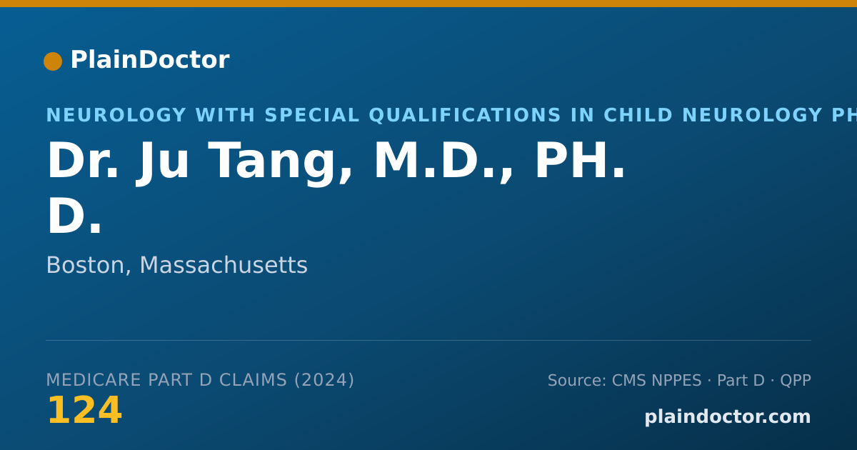 Shareable card for Ju Tang, M.D., PH. D. - Neurology with Special Qualifications in Child Neurology Physician, Boston, MA