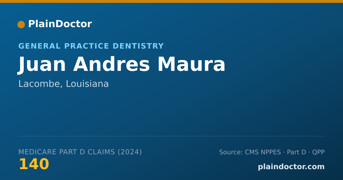 Shareable card for Juan Andres Maura - General Practice Dentistry, Lacombe, LA