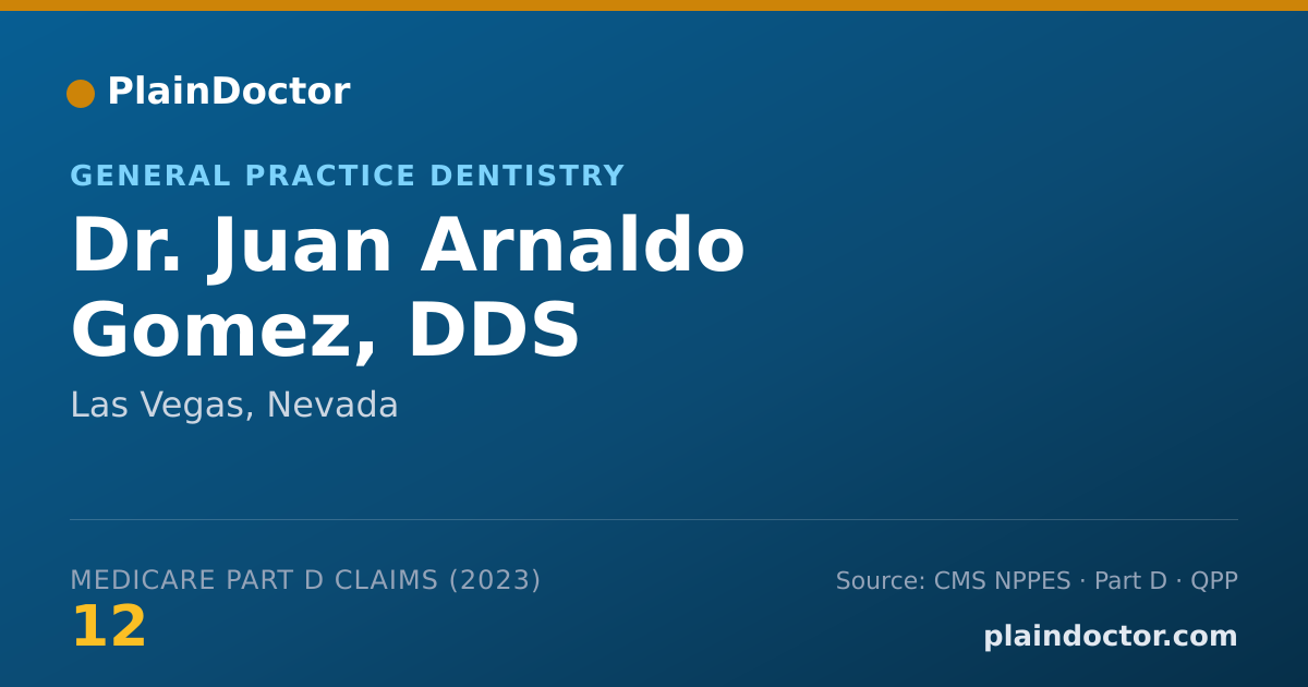 Shareable card for Juan Arnaldo Gomez, DDS - General Practice Dentistry, Las Vegas, NV