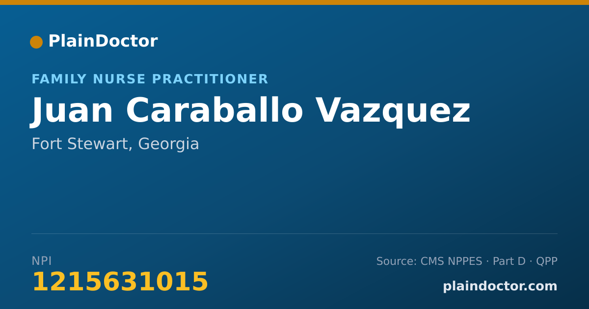 Shareable card for Juan Caraballo Vazquez - Family Nurse Practitioner, Fort Stewart, GA