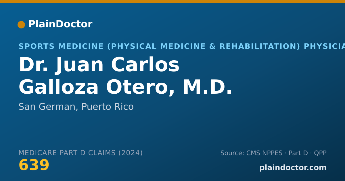 Shareable card for Juan Carlos Galloza Otero, M.D. - Sports Medicine (Physical Medicine & Rehabilitation) Physician, San German, PR