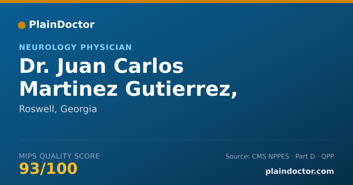 Shareable card for Juan Carlos Martinez Gutierrez, M.D. - Neurology Physician, Roswell, GA