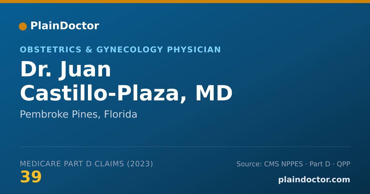 Shareable card for Juan Castillo-Plaza, MD - Obstetrics & Gynecology Physician, Pembroke Pines, FL