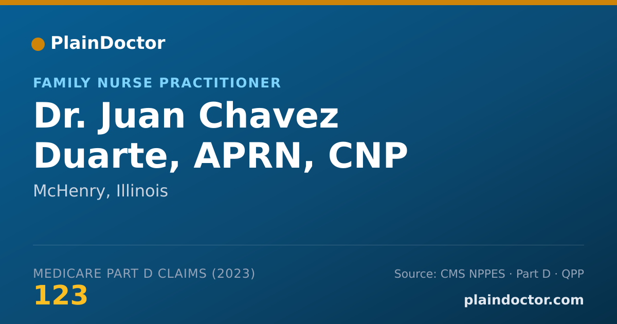 Shareable card for Juan Chavez Duarte, APRN, CNP - Family Nurse Practitioner, McHenry, IL
